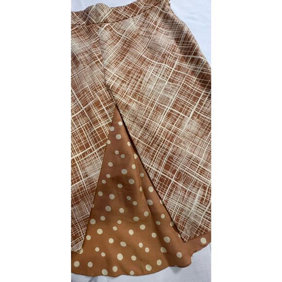 Marni Envelope Hem Skirt Plaid Polka Dot Designer Mod Vintage Power Skirt Read - Picture 3 of 9